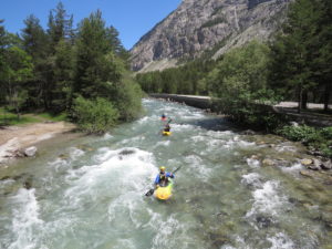 Stip Yaks kayak on the Guil in the Queyras