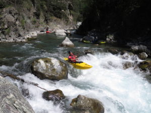 Stip Yaks kayak on the Guil in the Hautes Alpes