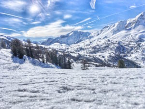 De col de Vars in de winter